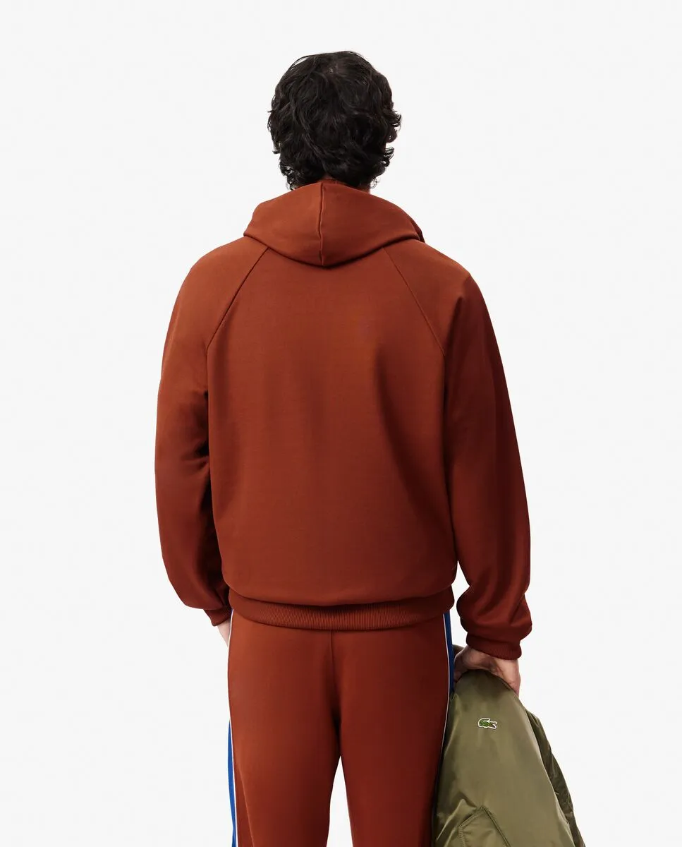 LACOSTE Paris Relaxed Fit Hoodie Brown