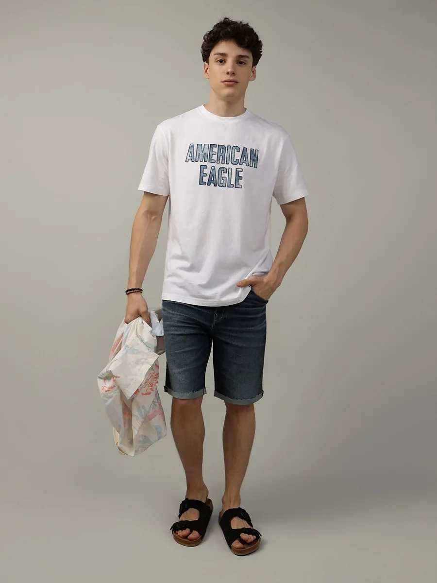 AMERICAN EAGLE MEN G SS INTL ELEVATED SET IN TEE- PC DYE + SERIOUSLY SOFT WASH 101 AIR WHITE