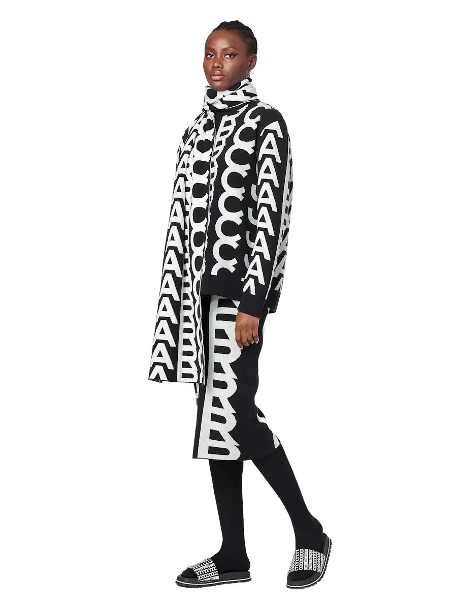 MARC JACOBS THE MONOGRAM SLIDE BLACK/WHITE