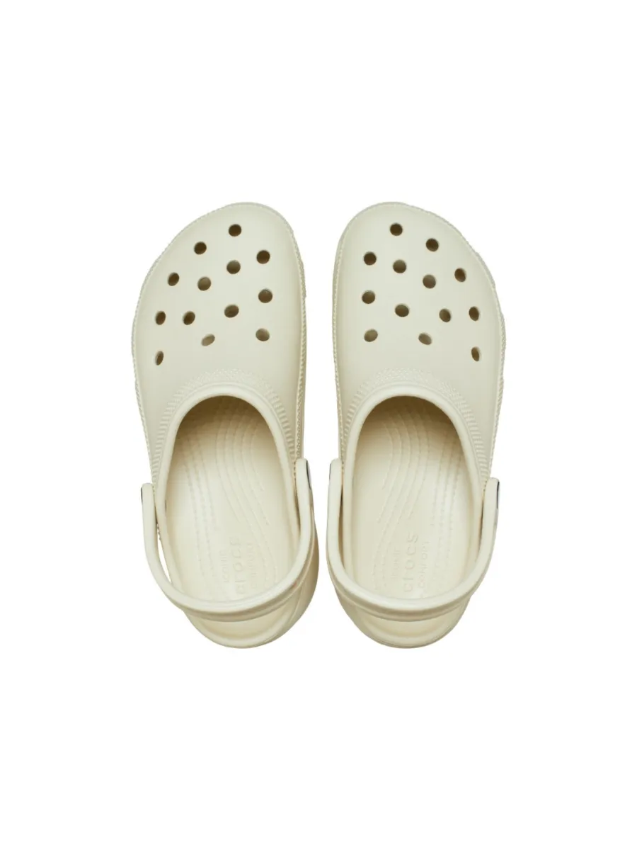 CROCS WOMEN'S CASUAL SHOES CLASSIC PLATFORM CLOG BONE