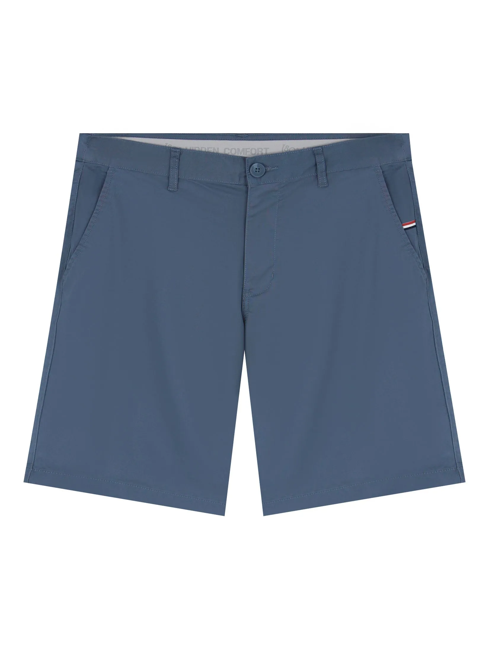 GIORDANO Men's Slim Taper Bermuda Shorts (180° Elastic Waist) Neptune Blue