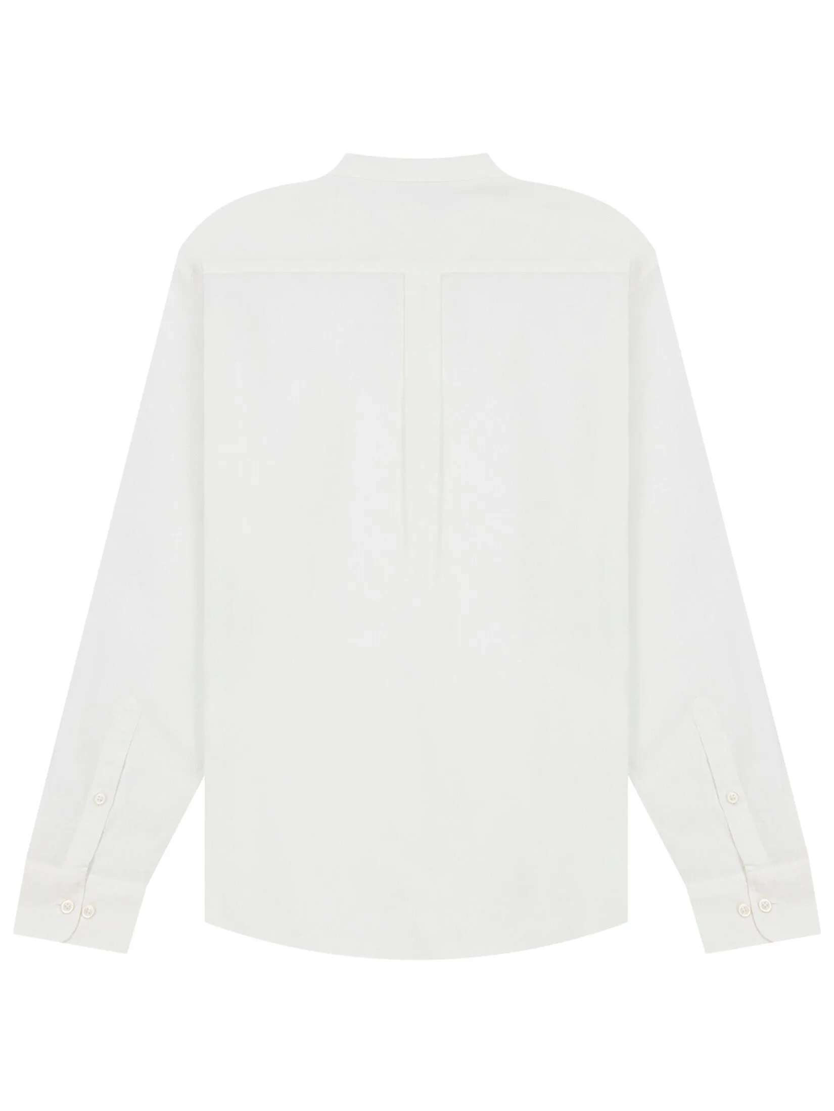 GIORDANO Men's Long-sleeved Linen Shirt White