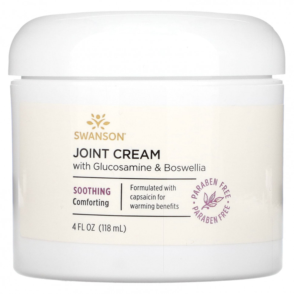 Swanson, Крем для суставов с глюкозамином и босвеллией, 118 мл (4 жидк. Унции)