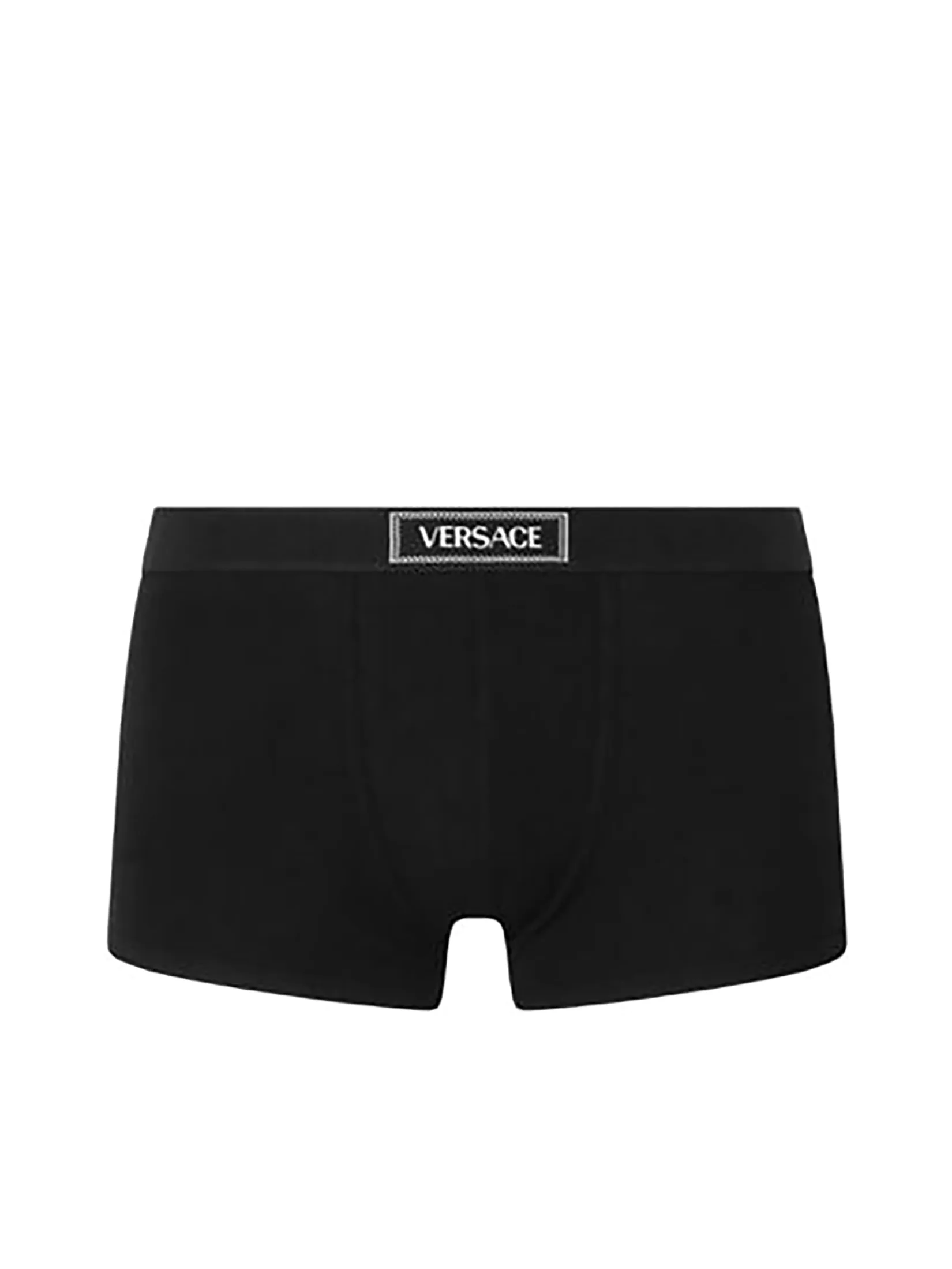 VERSACE UNDERWEAR Men Trunks 90s Vintage Logo Ribbed Black