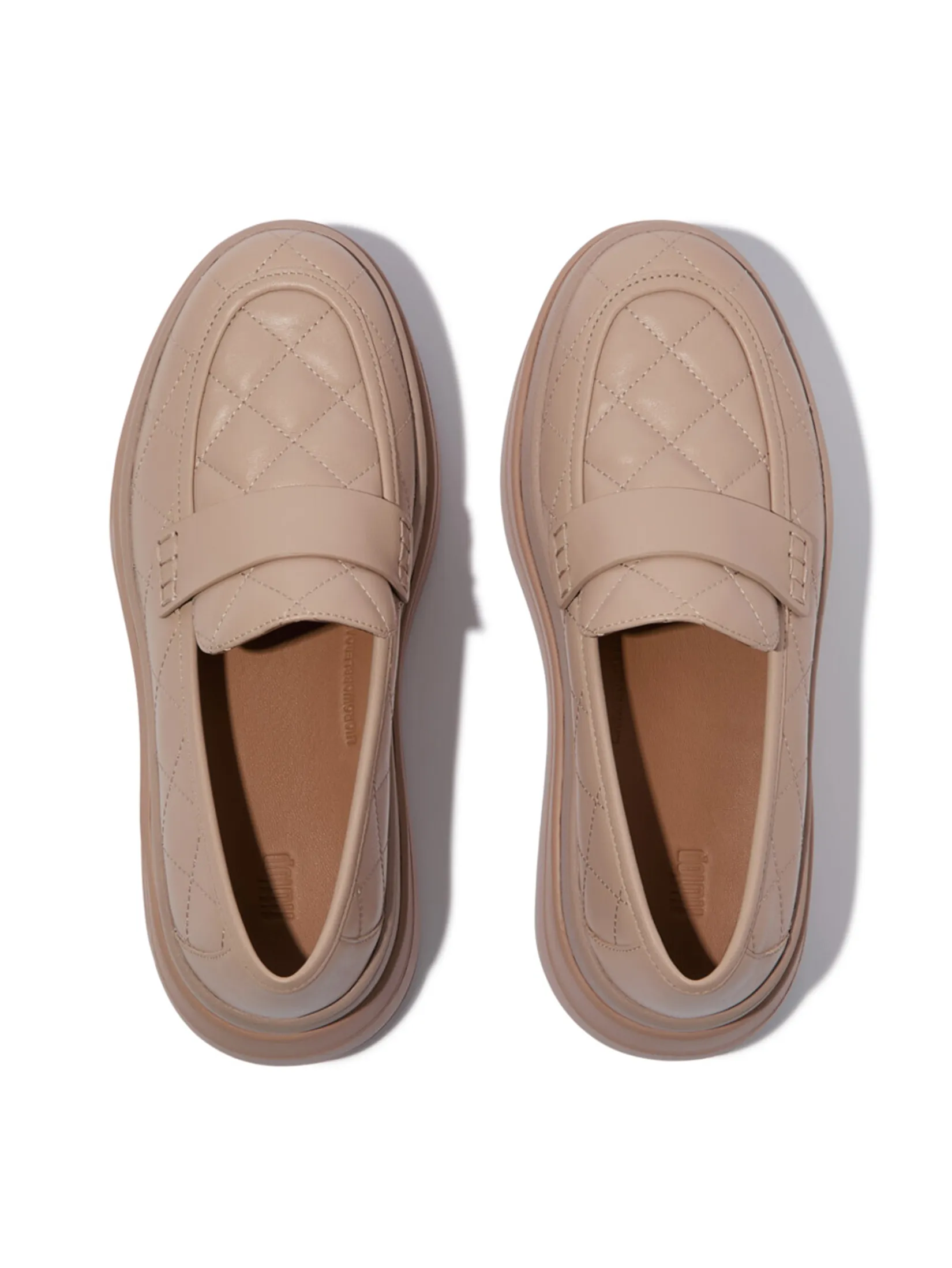 FitFlop™ WOMEN S F-MODE STACK QUILTED LOAFERS BEIGE