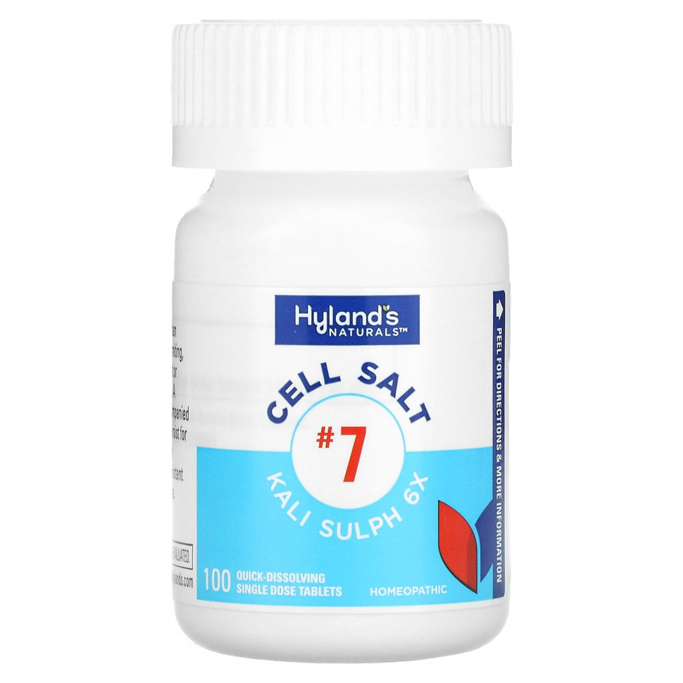 Hyland's, Cell Salt # 7, Kali Sulph 6X, быстрорастворимая одна таблетка