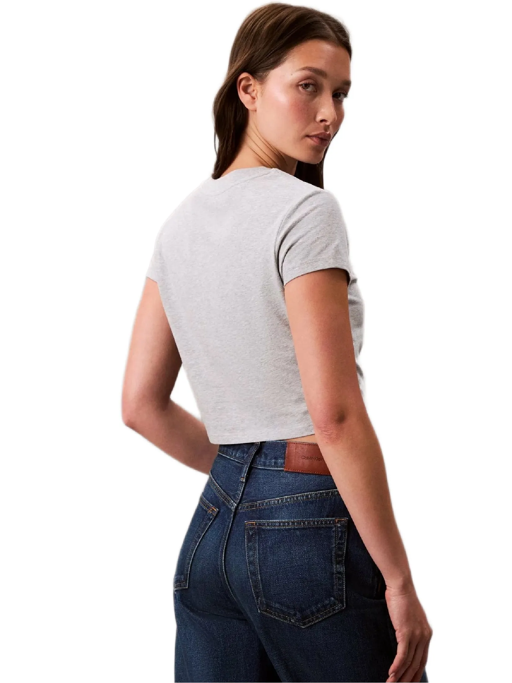 CALVIN KLEIN Women s Baby Short Sleeve T-Shirt Grey