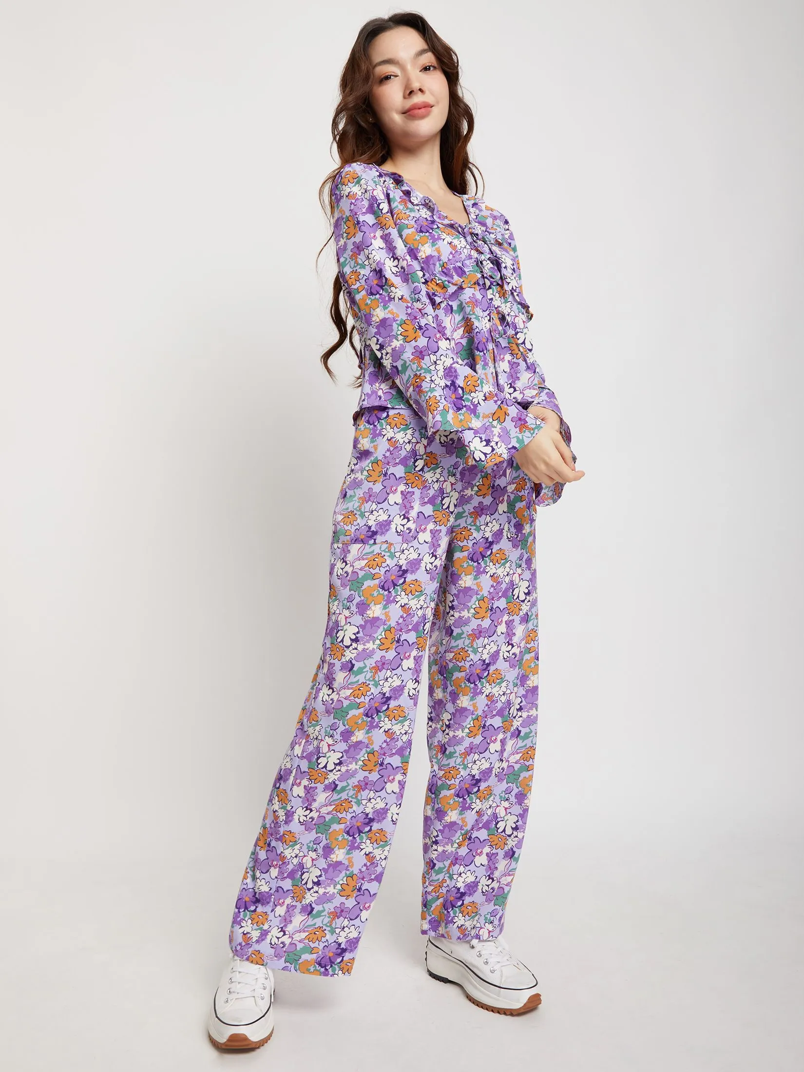 DEFRY 01 Women Blouse Long Sleeves Floral Printed