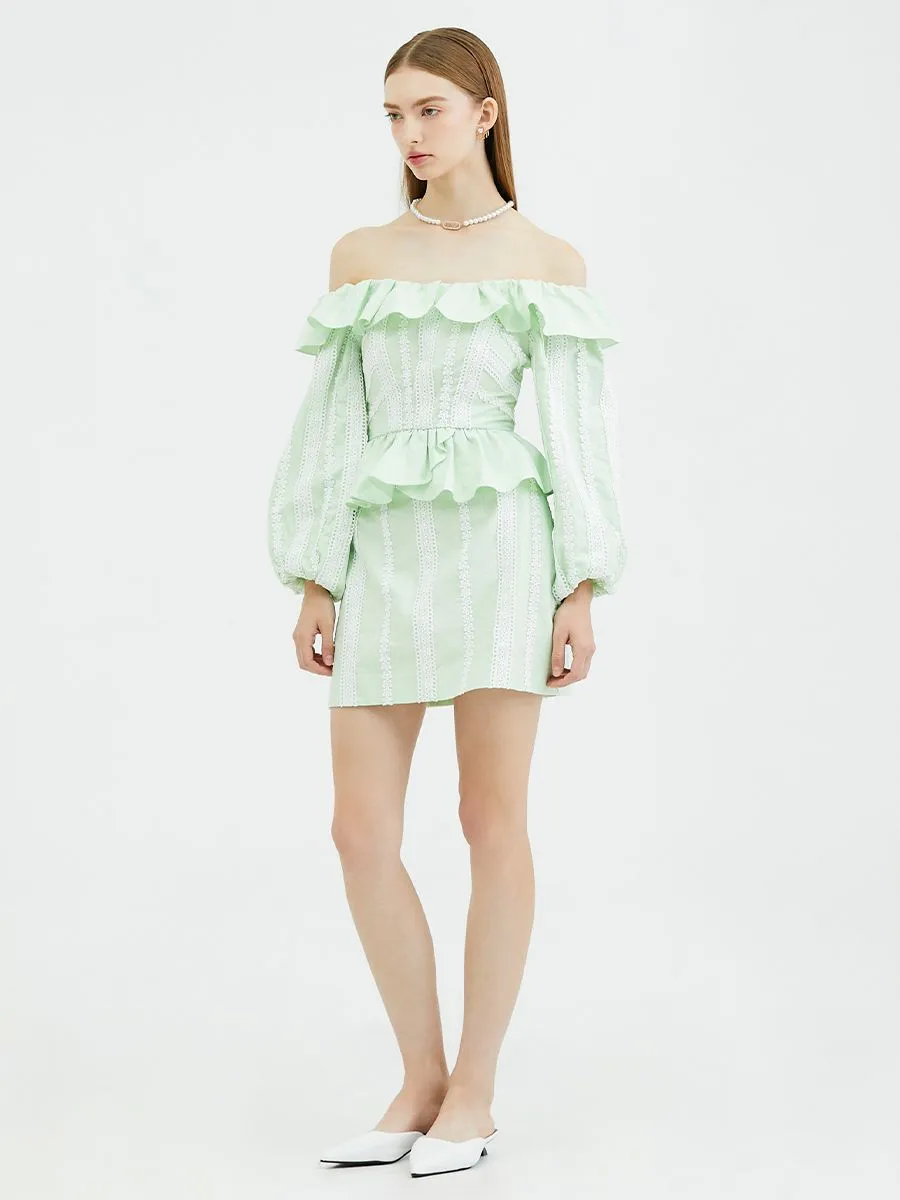 KLOSET (SS24)Lace Mini Skirt Green