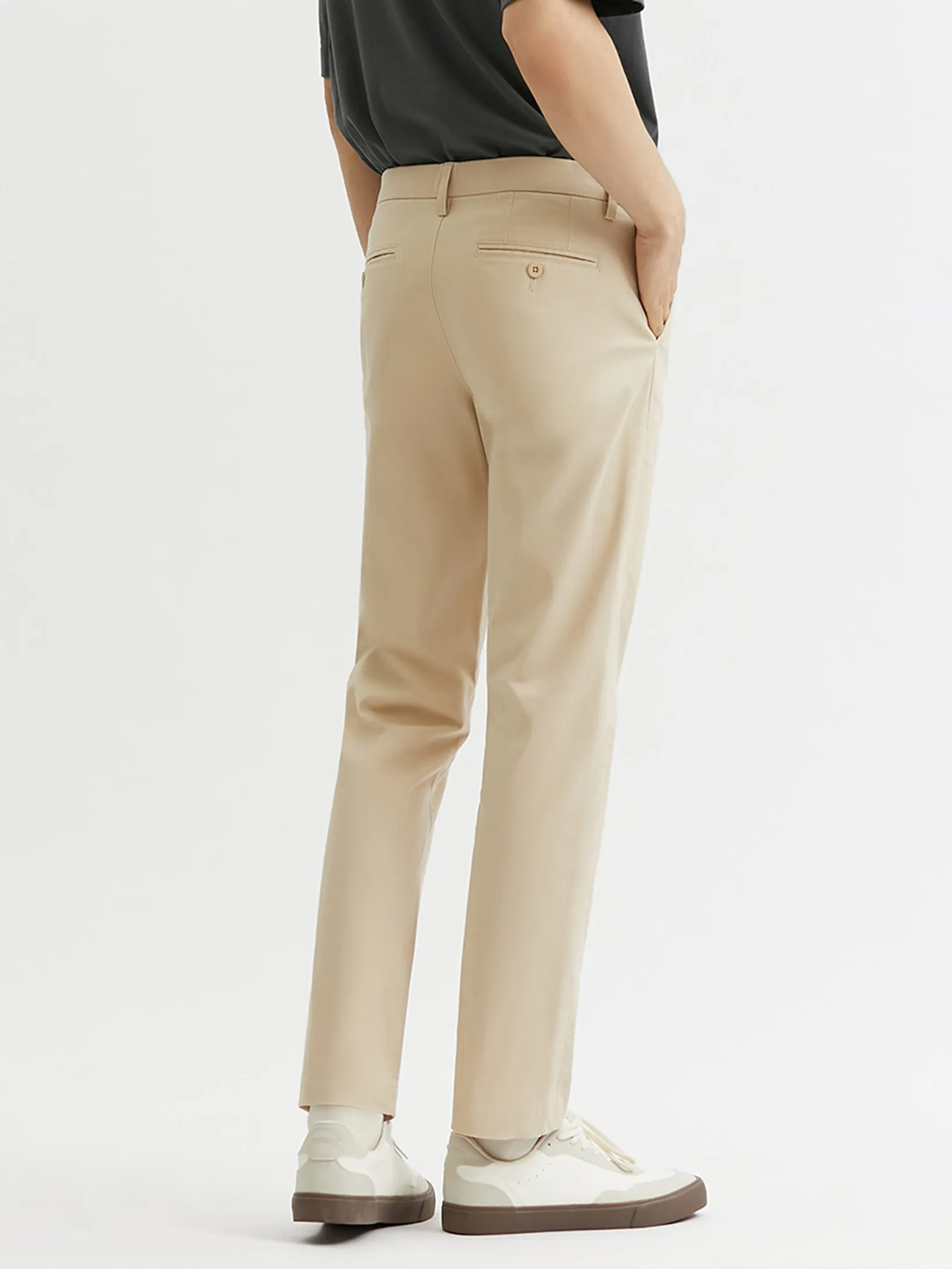 DAPPER Men Slim-Fit Comfort Chino Pants Cream