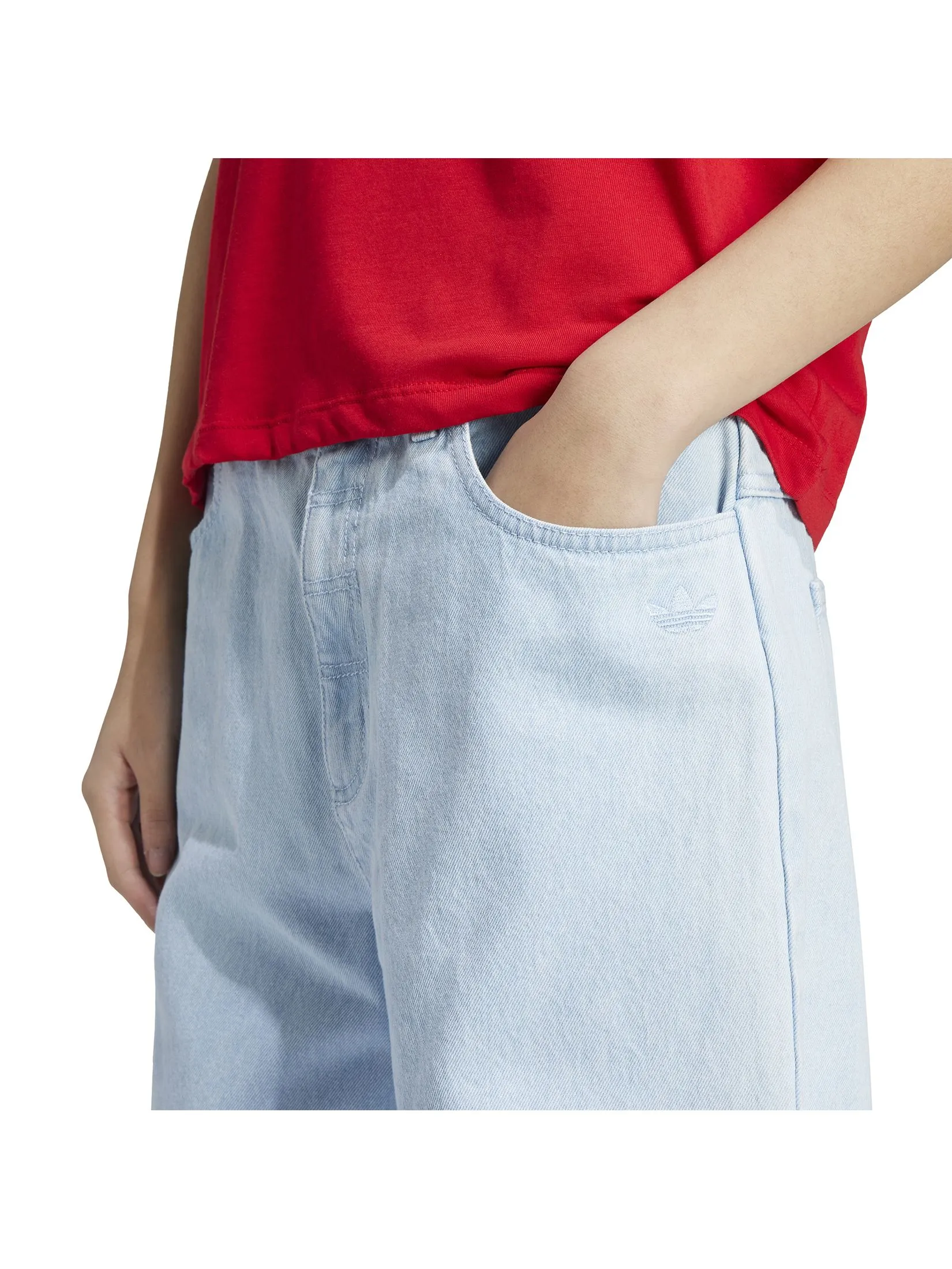 ADIDAS Women Denim Joggers Premium Essentials Light Denim