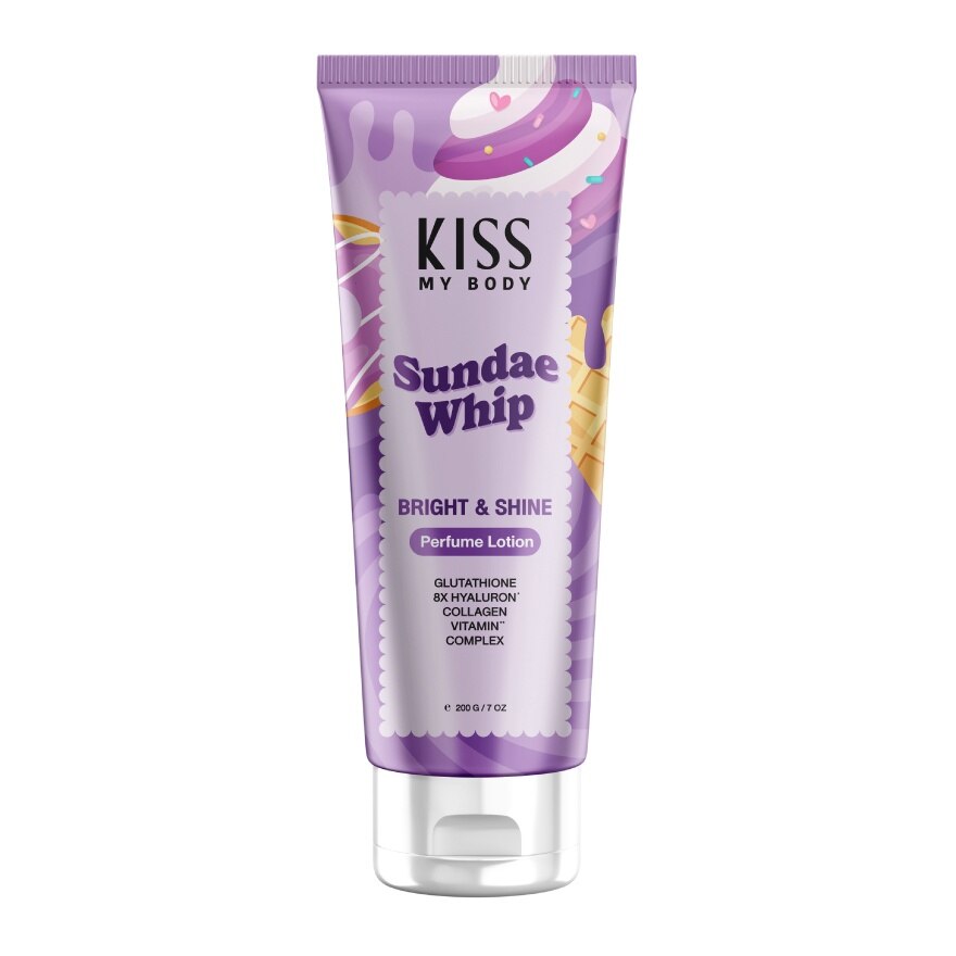 Kiss My Body Perfume Lotion Bright  Shine Sundae Whip 200 G. - Purple