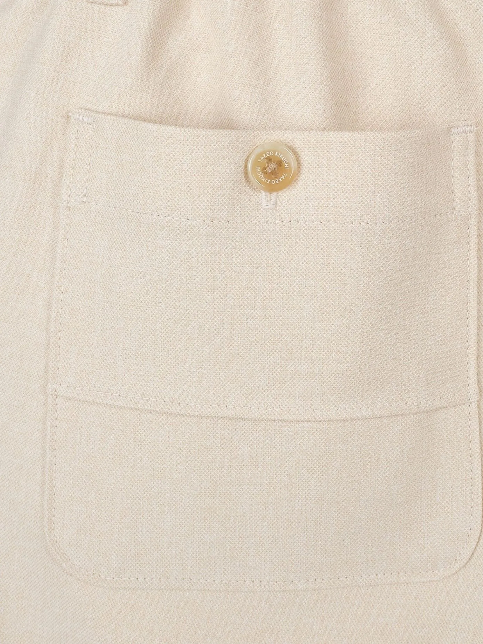 TAKEO KIKUCHI MEN BEIGE DRY TWEED-LIKE EASY PANTS