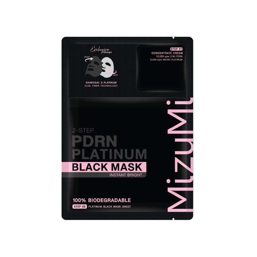 MizuMi PDRN Platinum Black Mask Instant Bright 1'S - Pink