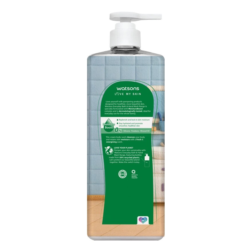 Watsons Love My Skin Green Tea Scented Cream Body Wash 1000ml. (CMT)
