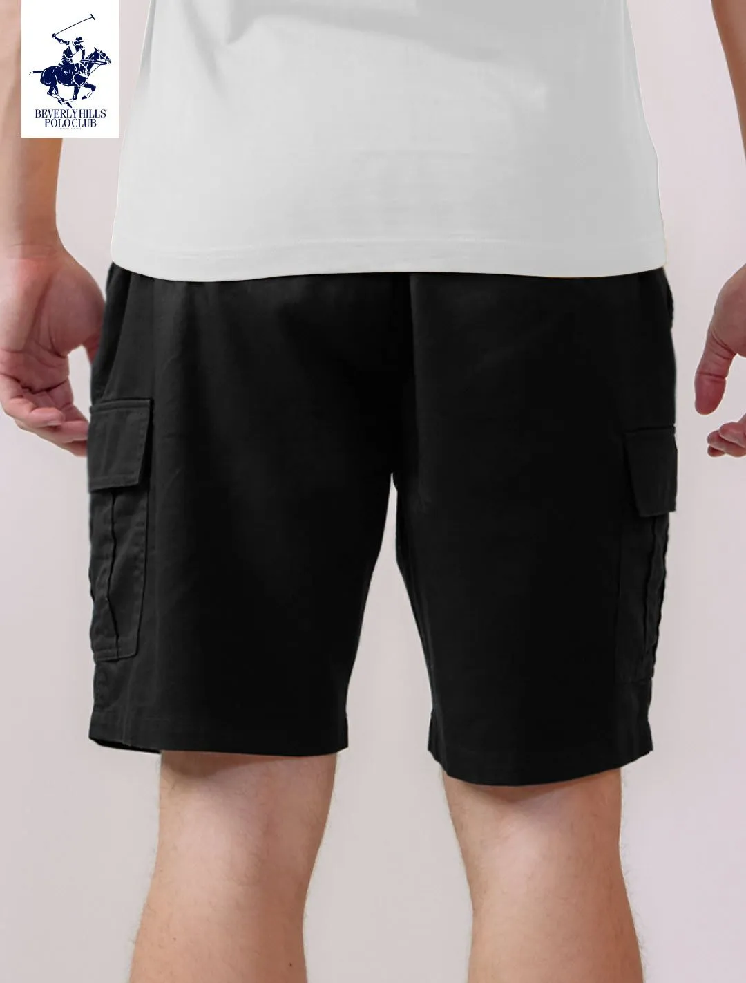 BEVERLY HILLS POLO CLUB Black Men Easy CARGO Shorts Model BS2G020