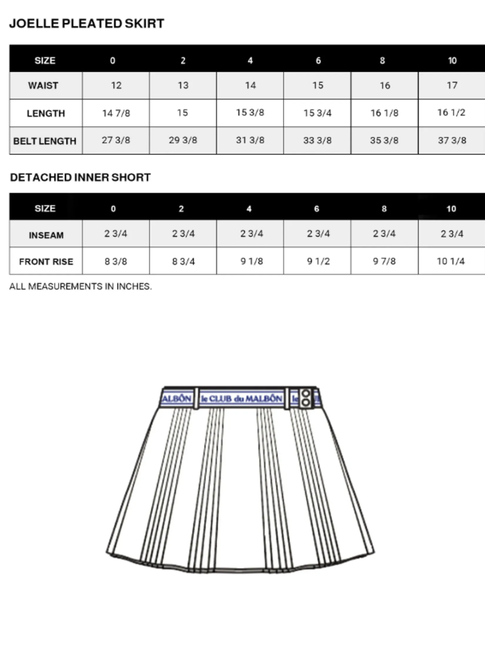 MALBON GOLF JOELLE PLEATED SKIRT IN IVORY