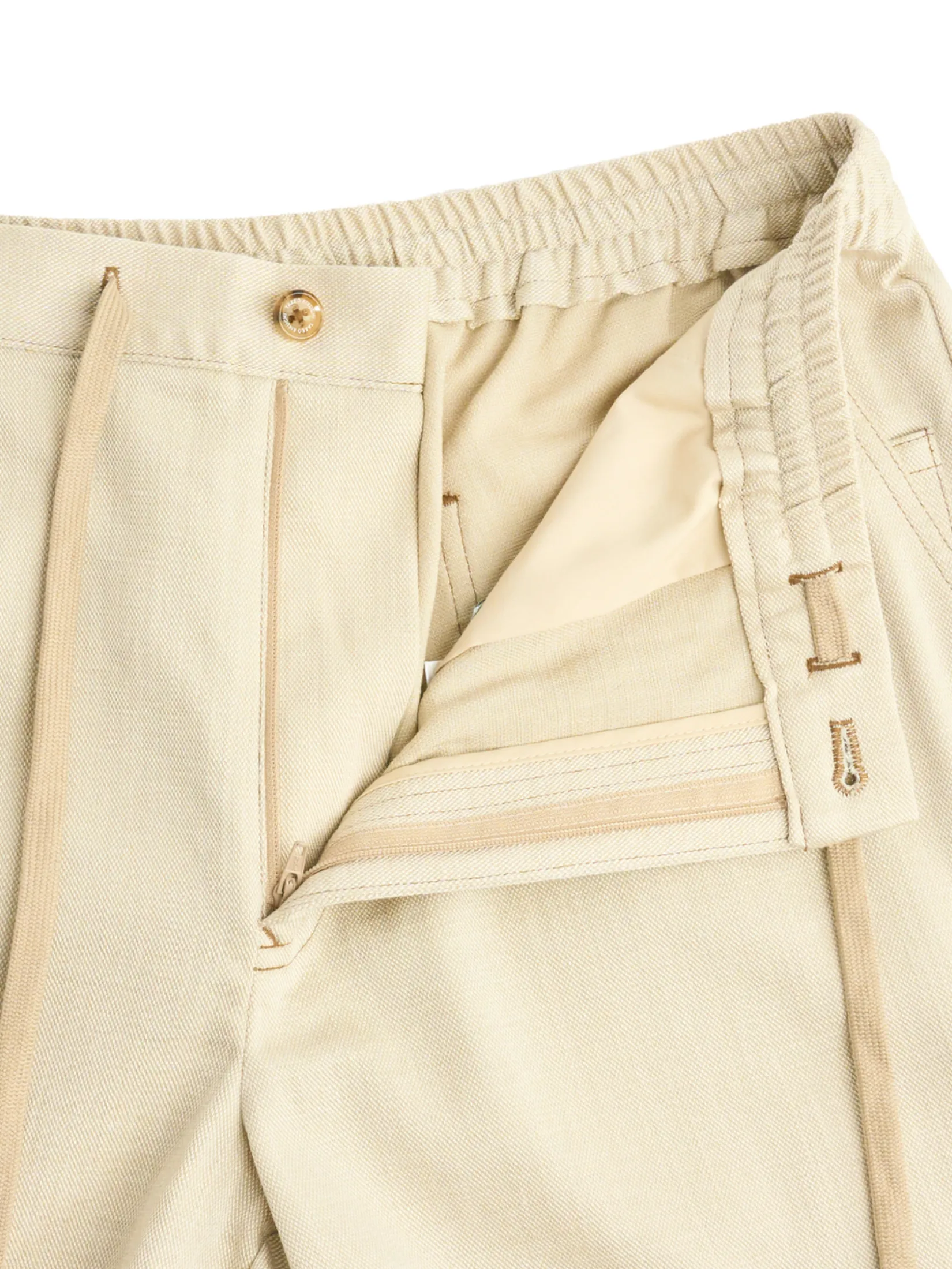 TAKEO KIKUCHI MEN BEIGE ECO DENIM STRETCH EASY SHORTS
