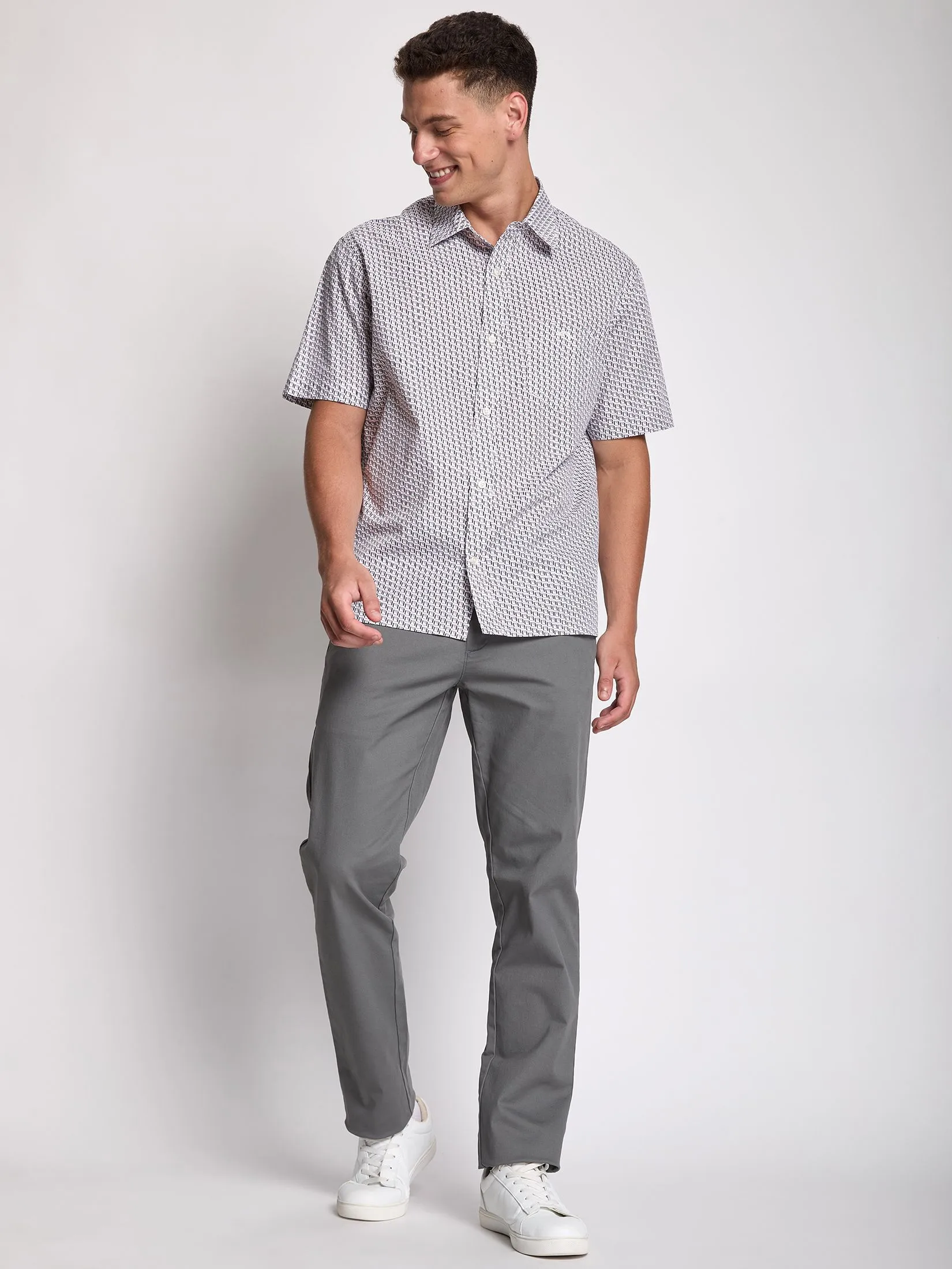 ALUMNUS Men Shirt Short Sleeves 2510SSRL31 Grey