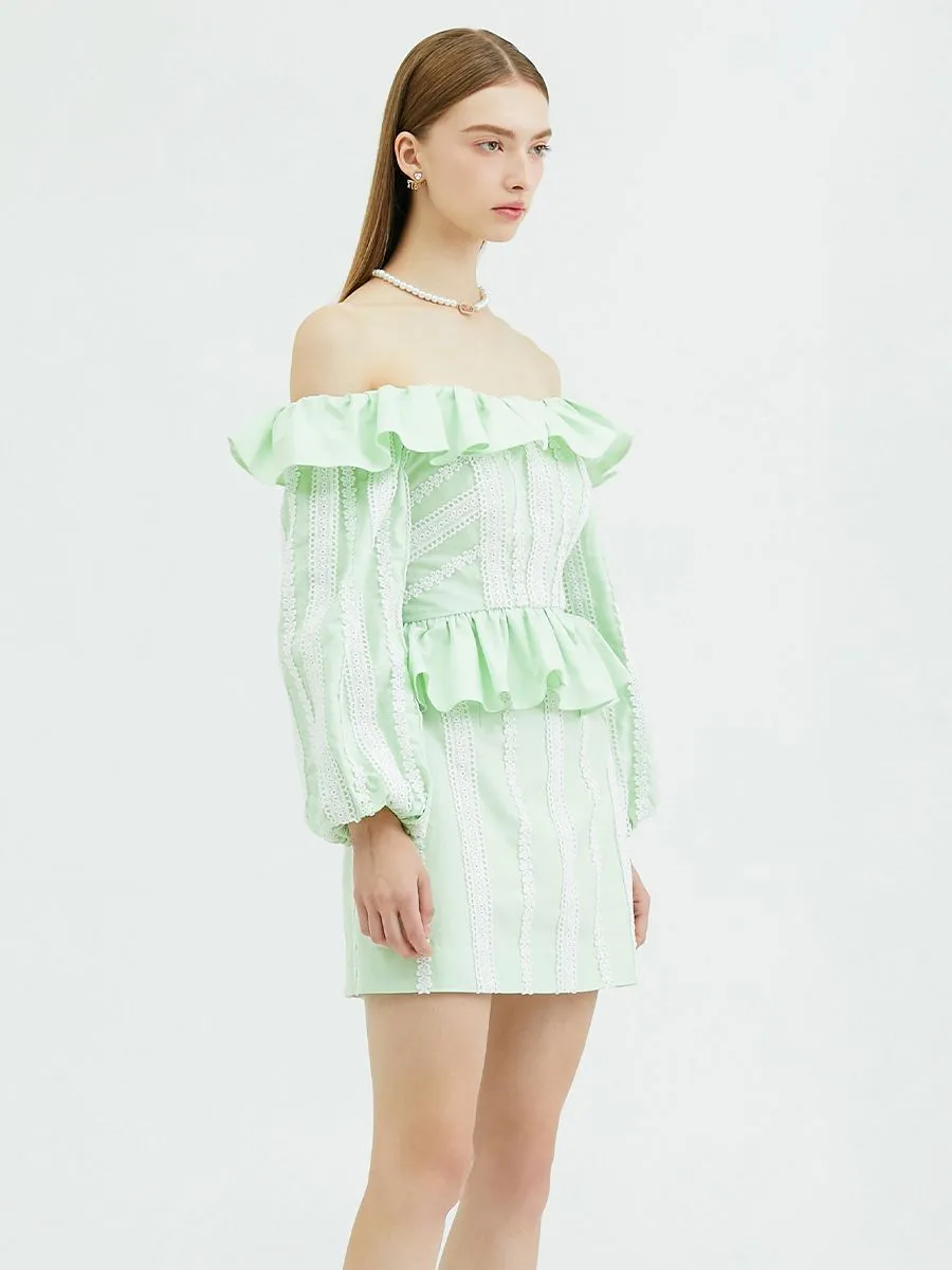 KLOSET (SS24)Lace Mini Skirt Green