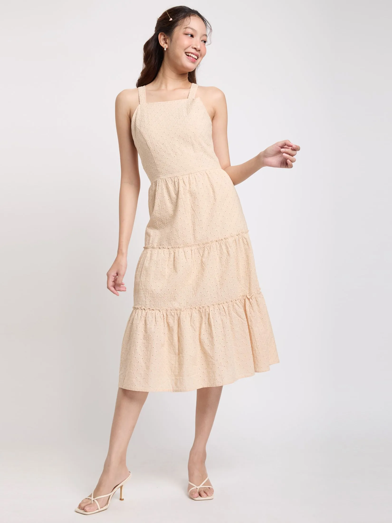 LOLITA Women Dress with Halterneck Eyelet Lace