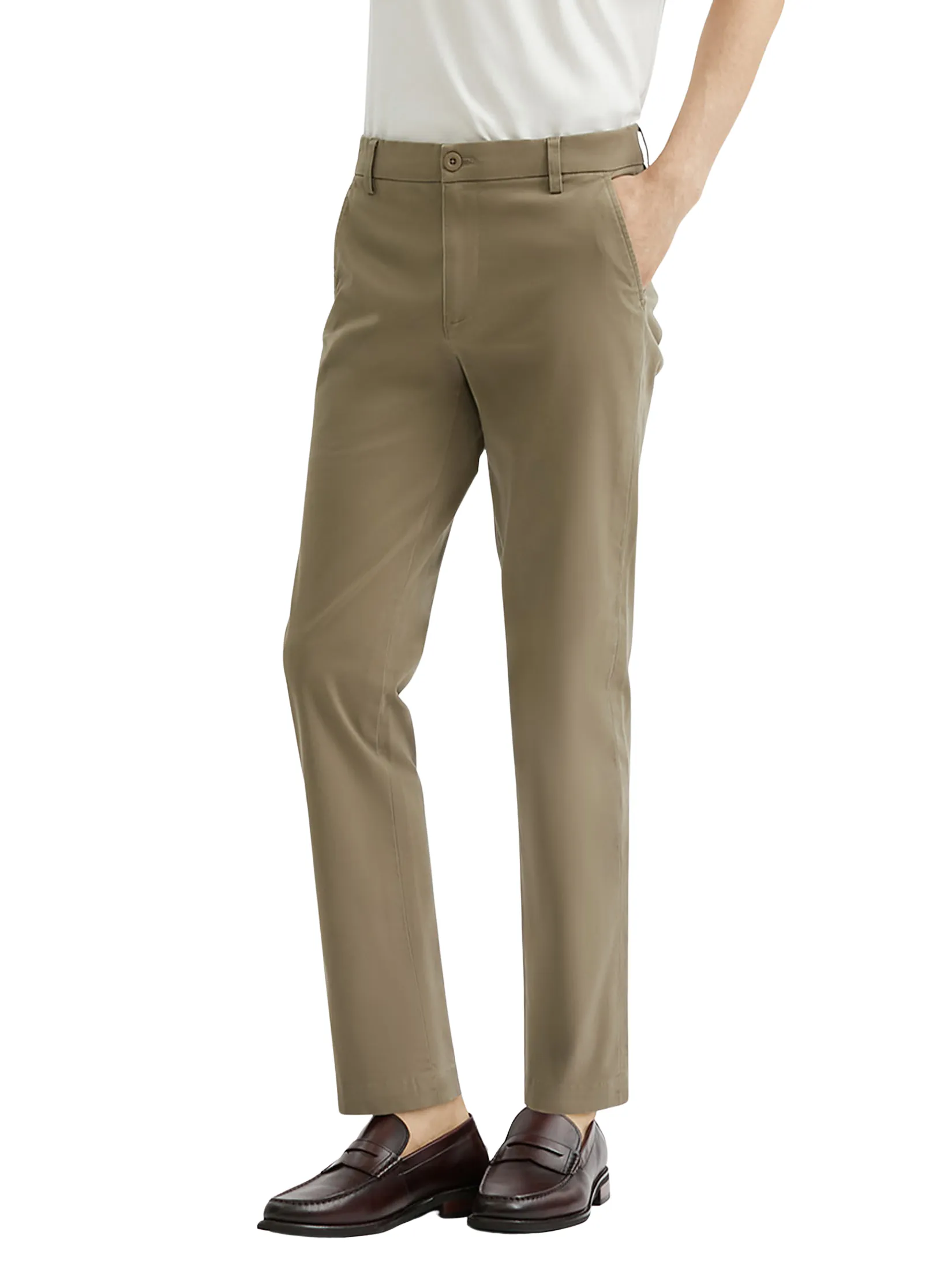 DAPPER Men Slim-Fit Comfort Chino Pants Brown Size - 32 In