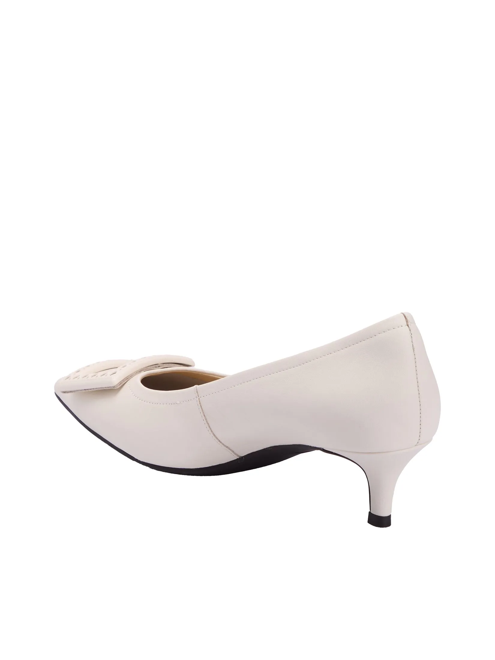 STACCATO Women Pump Heels Buckle Square-Toe White