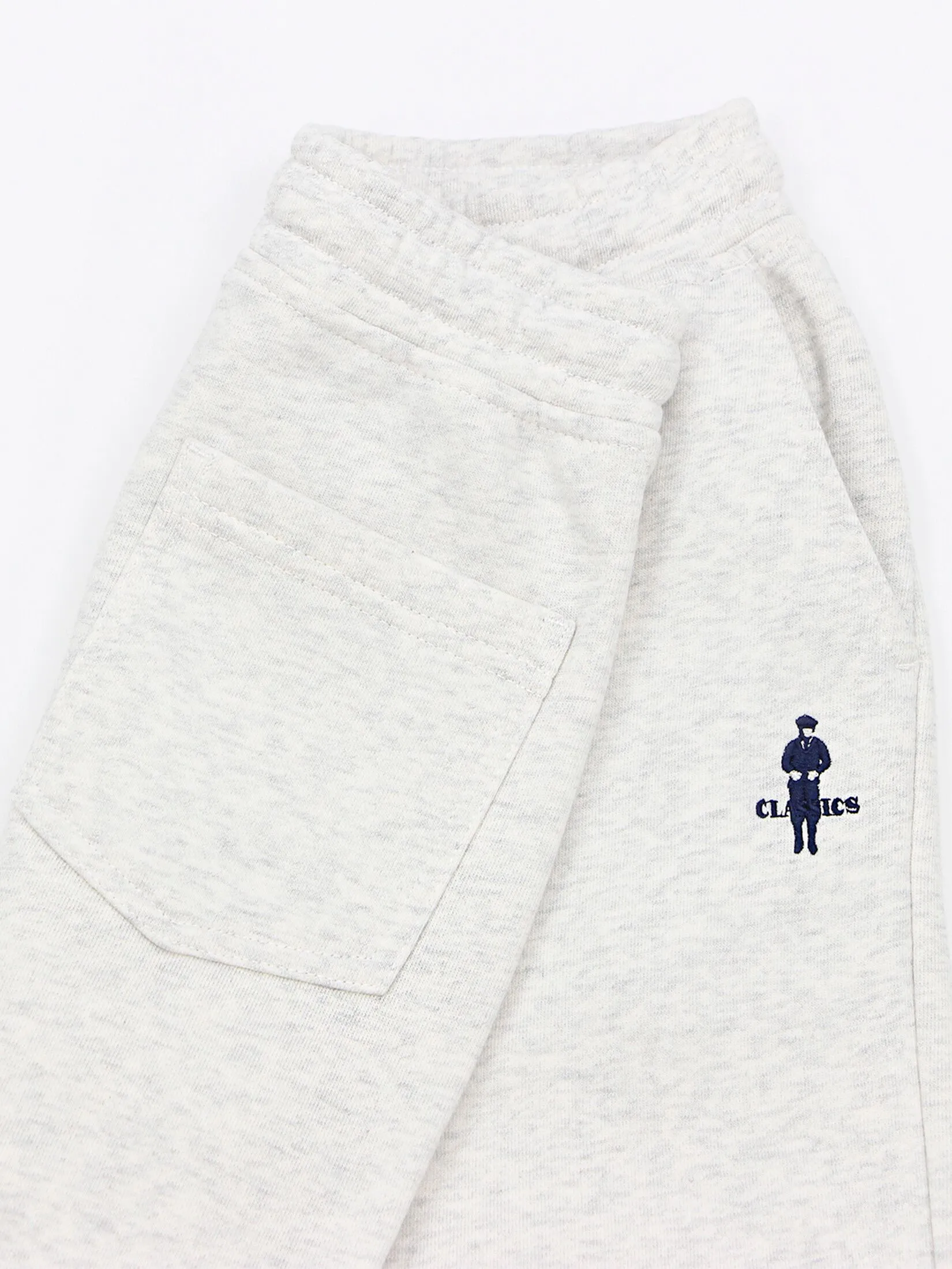 GIORDANO Boy's French Terry Comfort Elastic Shorts (Classics Club) Heather Moonstruck Grey