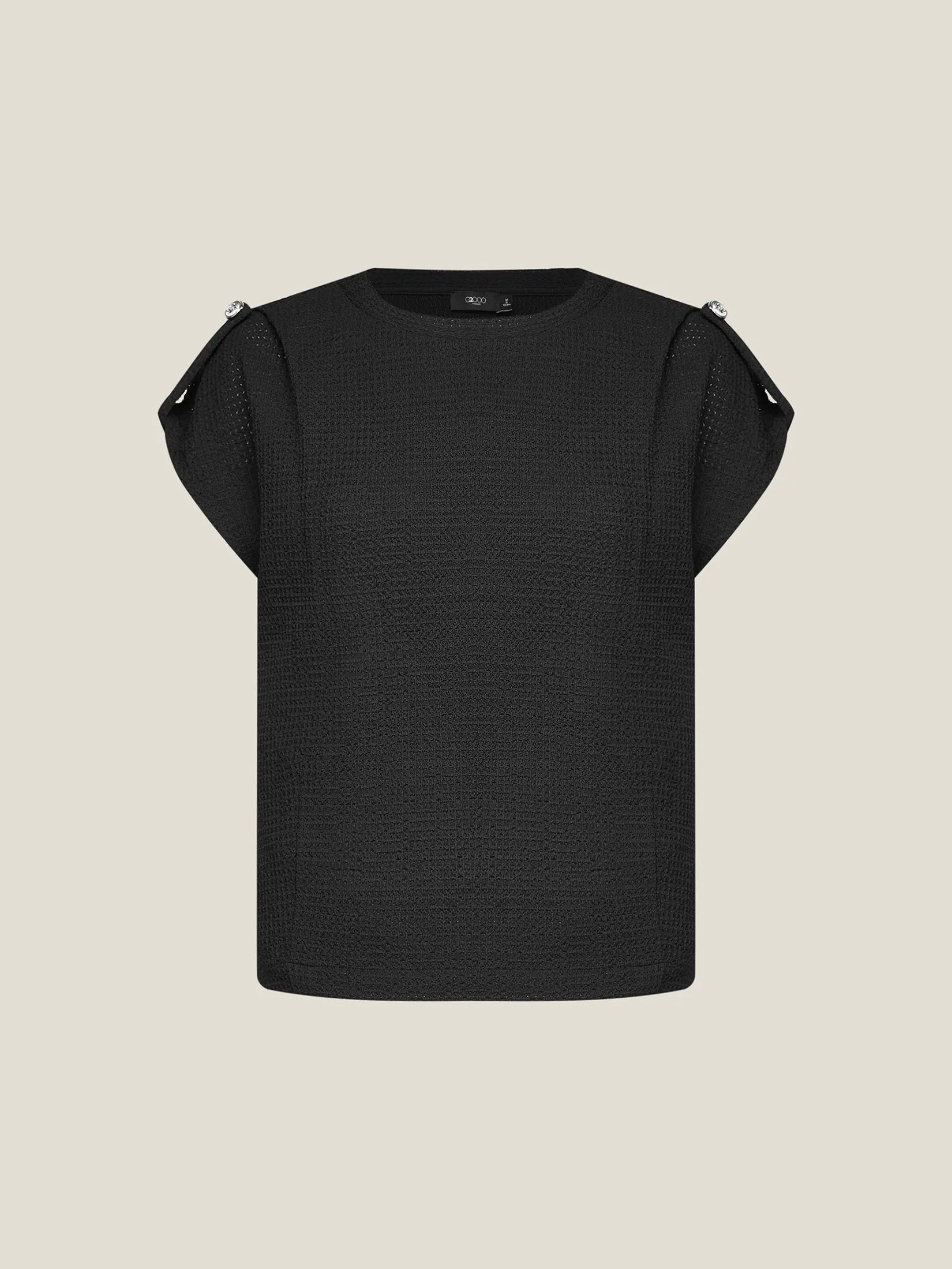 G2000 Women Clothing Crew Neck Shoulder Strap Top Regular Fit - Black