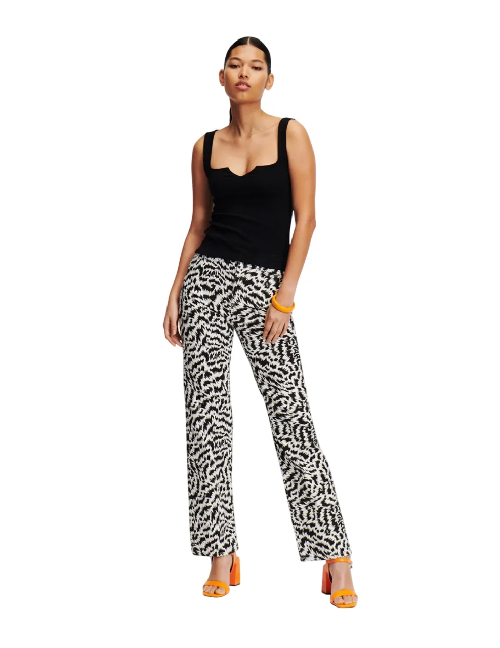 KARL LAGERFELD RTW-2 BW AOP WOMEN DENIM PANTS ELEKTRIKA BLACK/WHITE