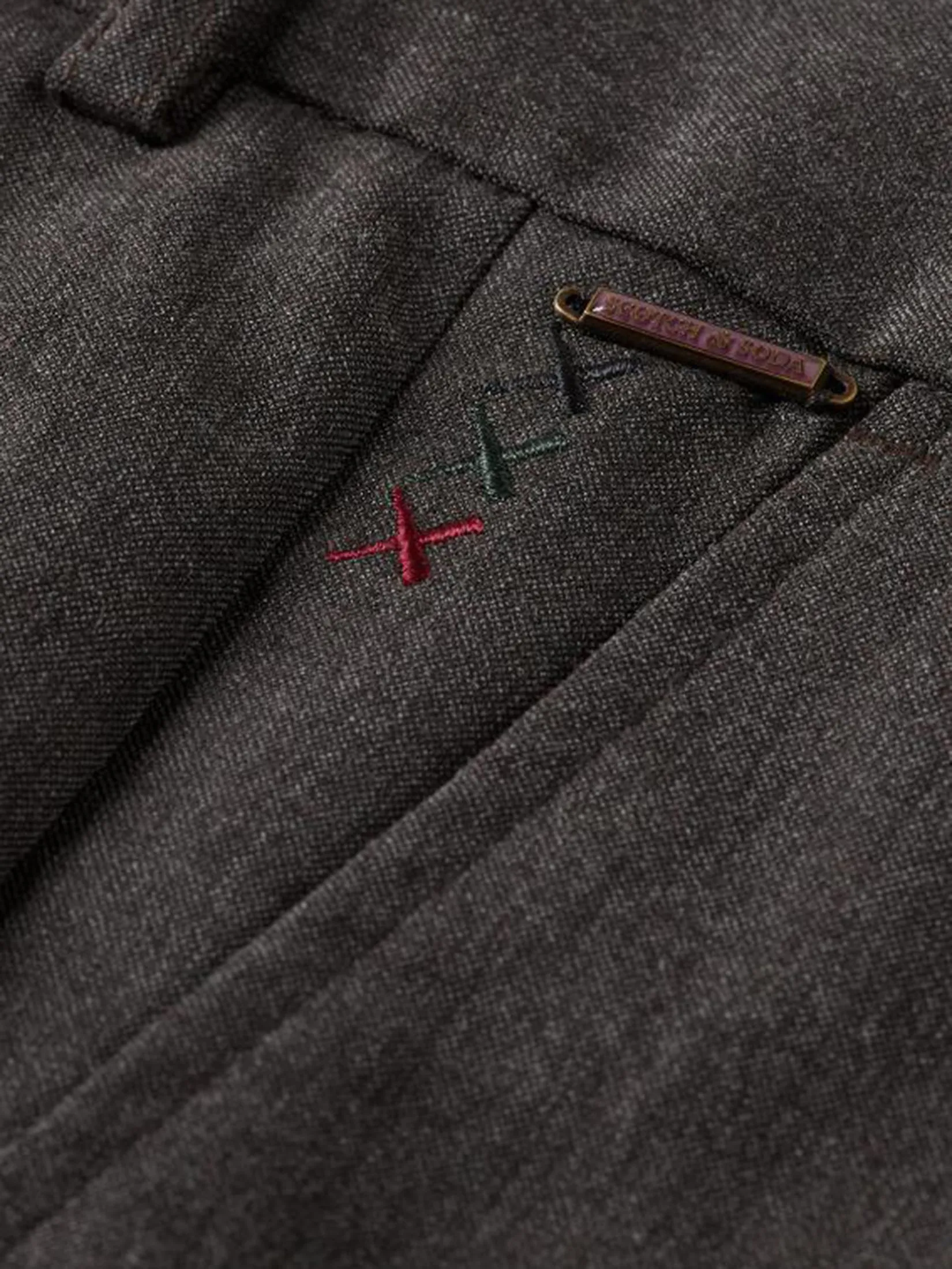 SCOTCH&SODA Men Chino Pocket Detail Wide Fit Melange Dark Grey Melange