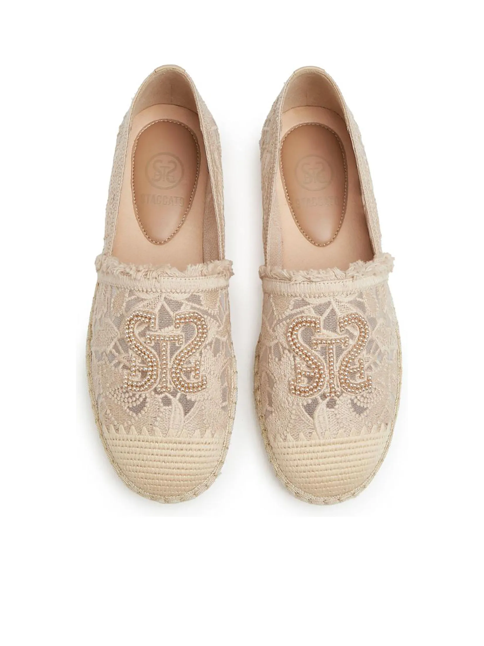 STACCATO Women Espadrilles Aplicot Lace Bead Logo Embellished