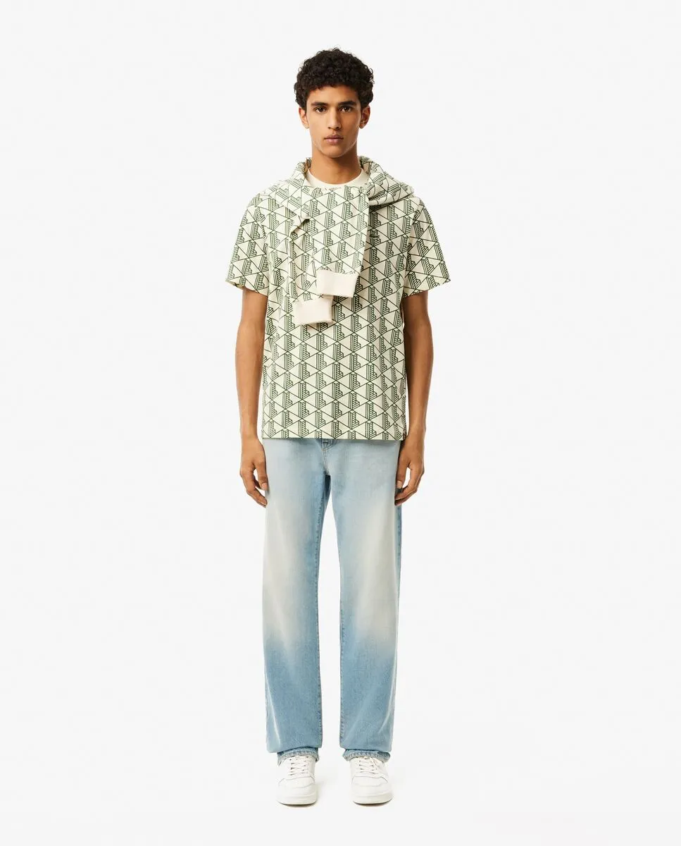 LACOSTE Monogram Cotton T-shirt White