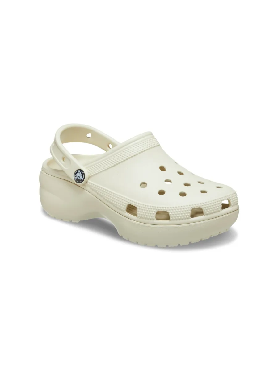 CROCS WOMEN'S CASUAL SHOES CLASSIC PLATFORM CLOG BONE