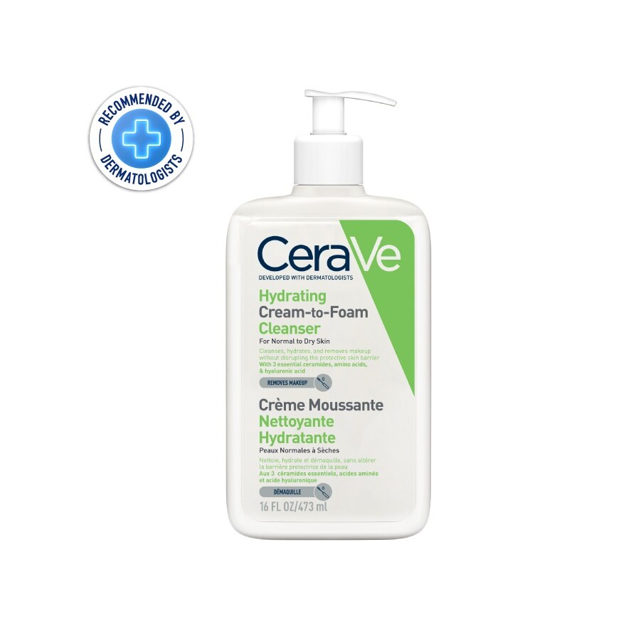 Cerave Hydrating Cream-to-Foam Cleanser 473 ml.