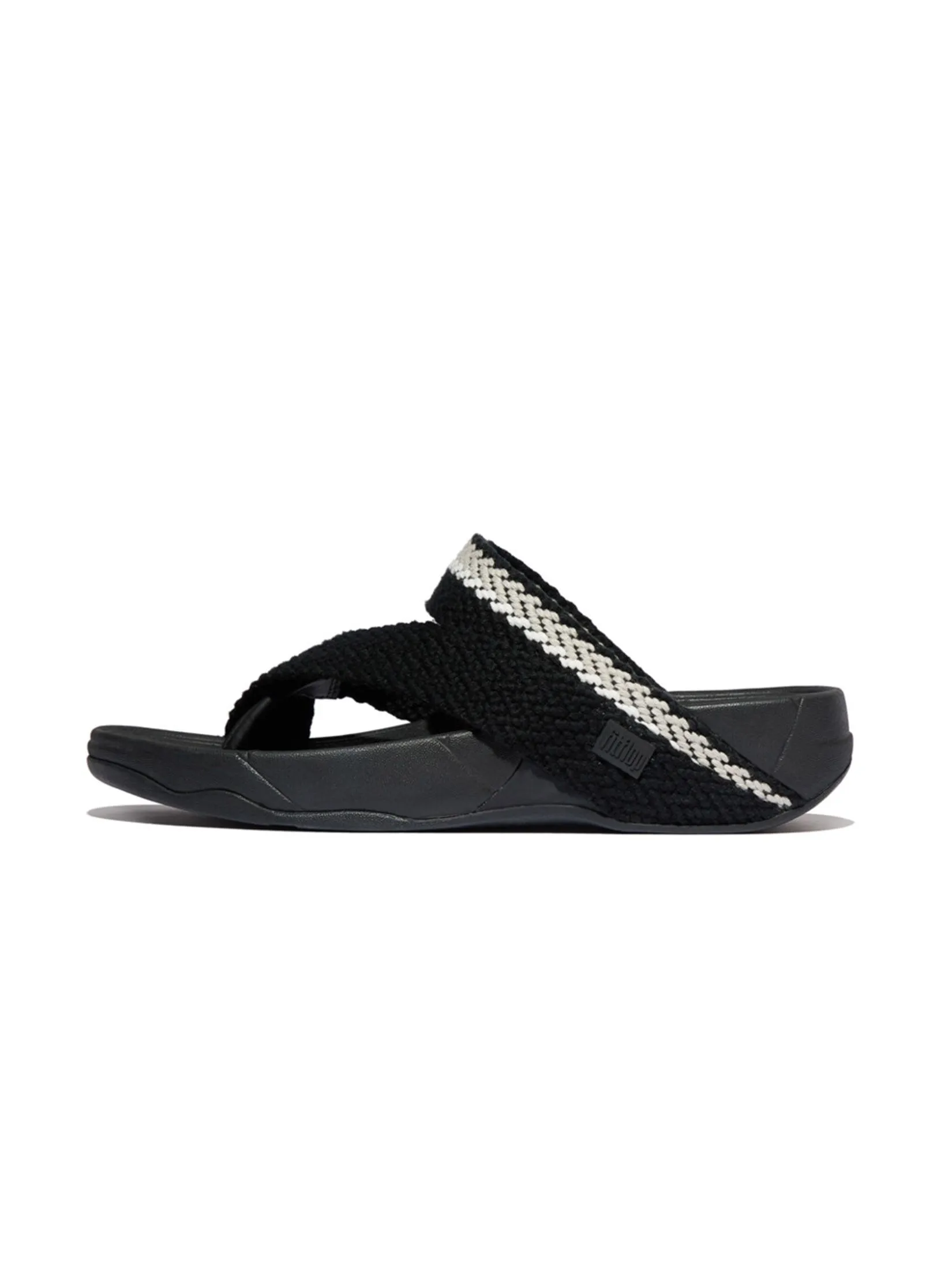 FitFlop™ MEN'S SLING STRIPE-WEBBING/LEATHER BLACK