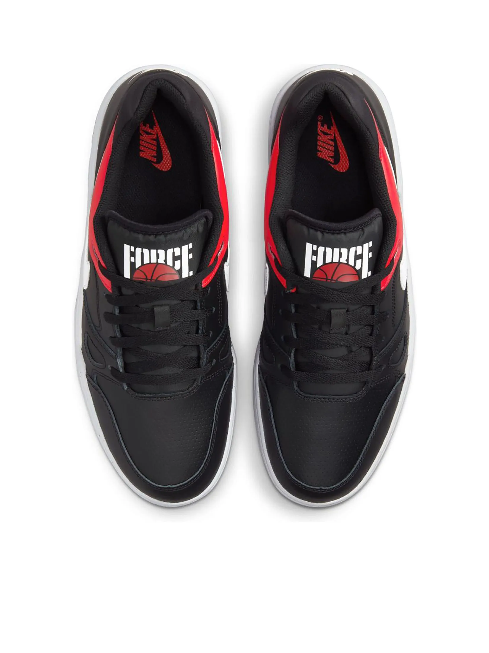 NIKE Men Sneakers Full Force Low Black/White-University Red