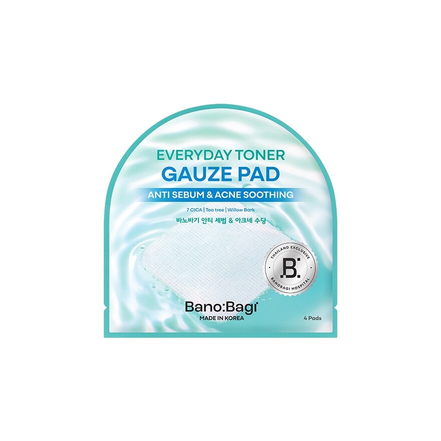 Banobagi Everyday Toner Gauze Pad Anti Sebum  Acne Soothing 4'S - Green