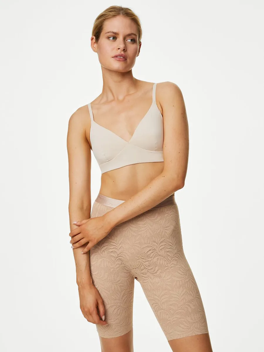 MARKS & SPENCER Women Cycling Shorts Light Control Flexifit Lace Rose Quariz