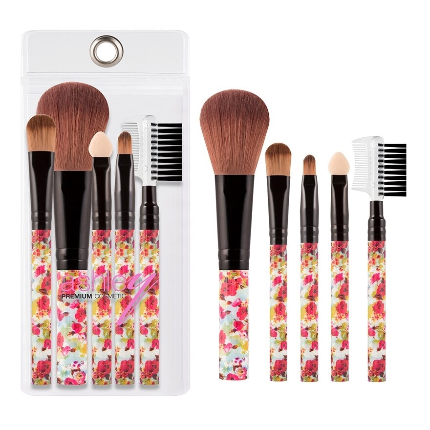 Ashley Floral Red Mini Brush 5Pcs AA142 - N/A