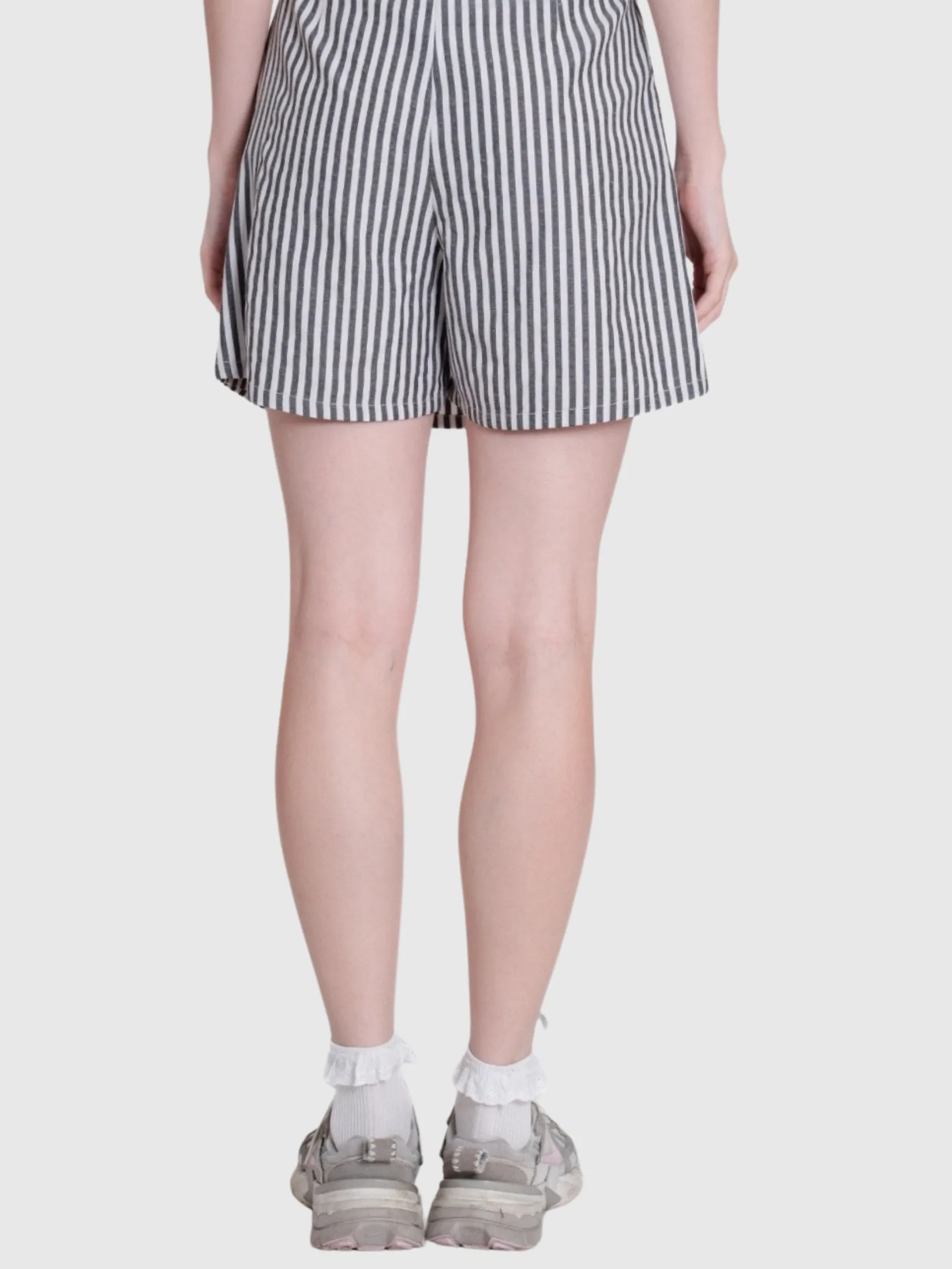 AMILA Women Skirt Short Cotton Linen Dark Grey