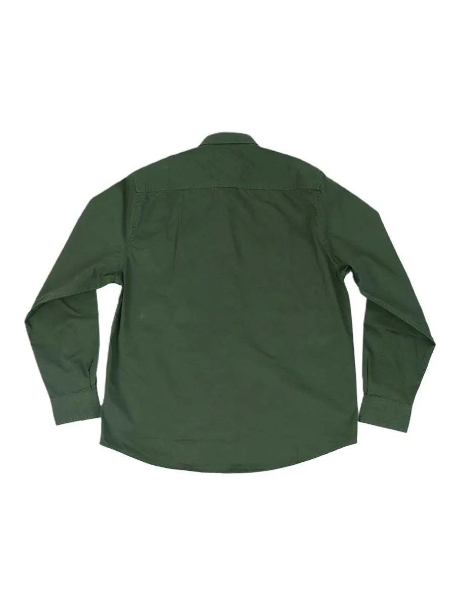 BOVY MEN'S OXFORD SHIRT SLEEVED GREEN COTTON TWILL
