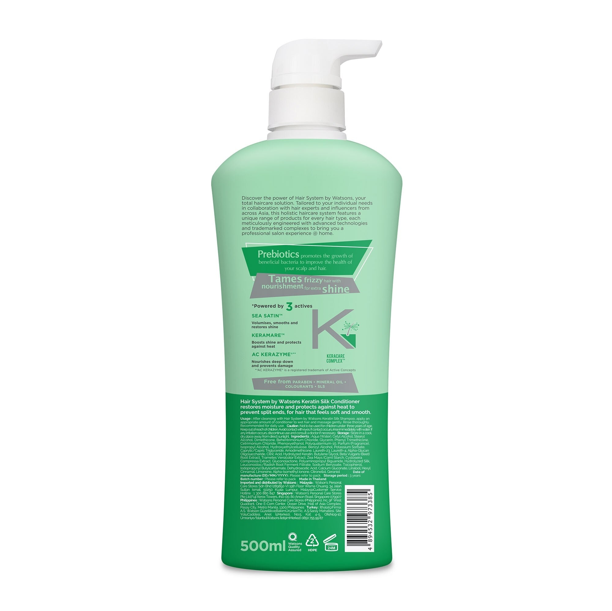 Hair System by Watsons Keratin Silk Conditioner frizzy, dull hair 500ml