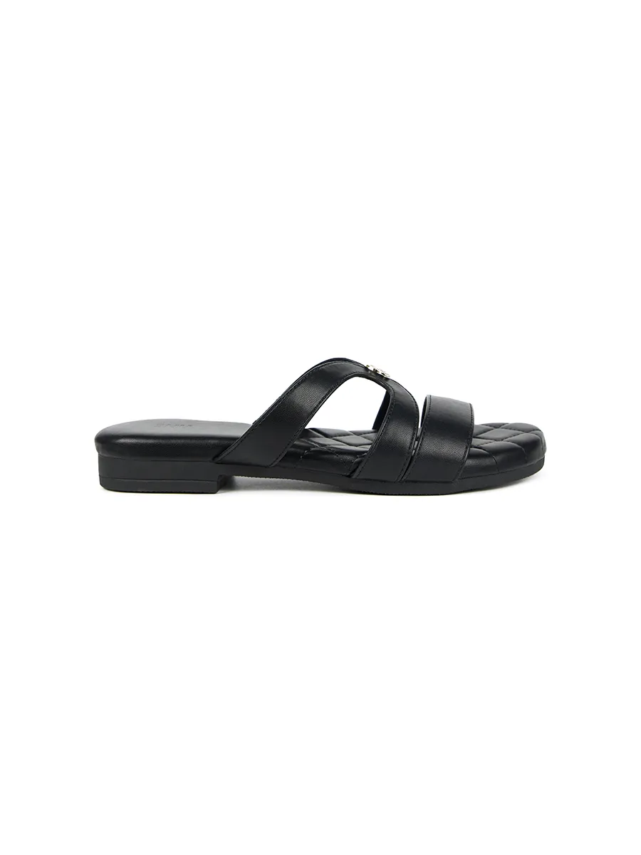 SHU WOWEN  PALETTE SOFT TINY SIGNET SANDALS - BLACK