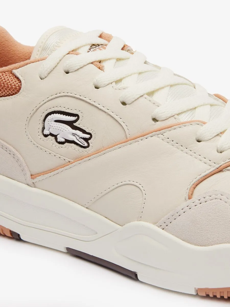 LACOSTE White Men’s Lineshot Contrasted Accent Leather Trainers