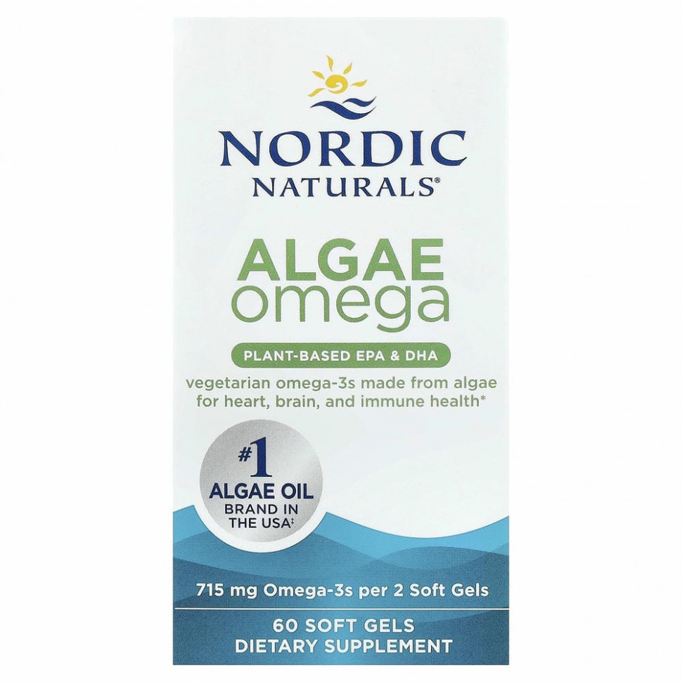 Nordic Naturals, Омега-3 из Водорослей, 357.5 мг, 60 капсул