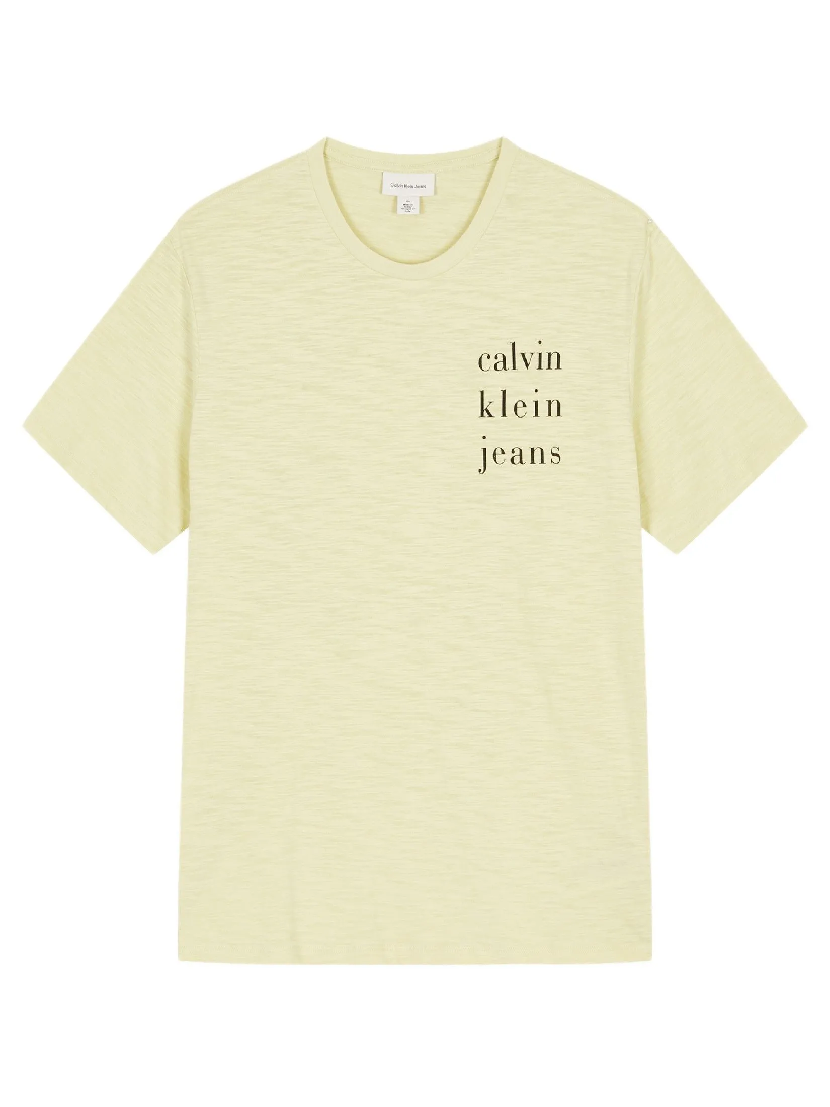 CALVIN KLEIN Men's Slub CKJ Classic Short Sleeve T-Shirt Light yellow