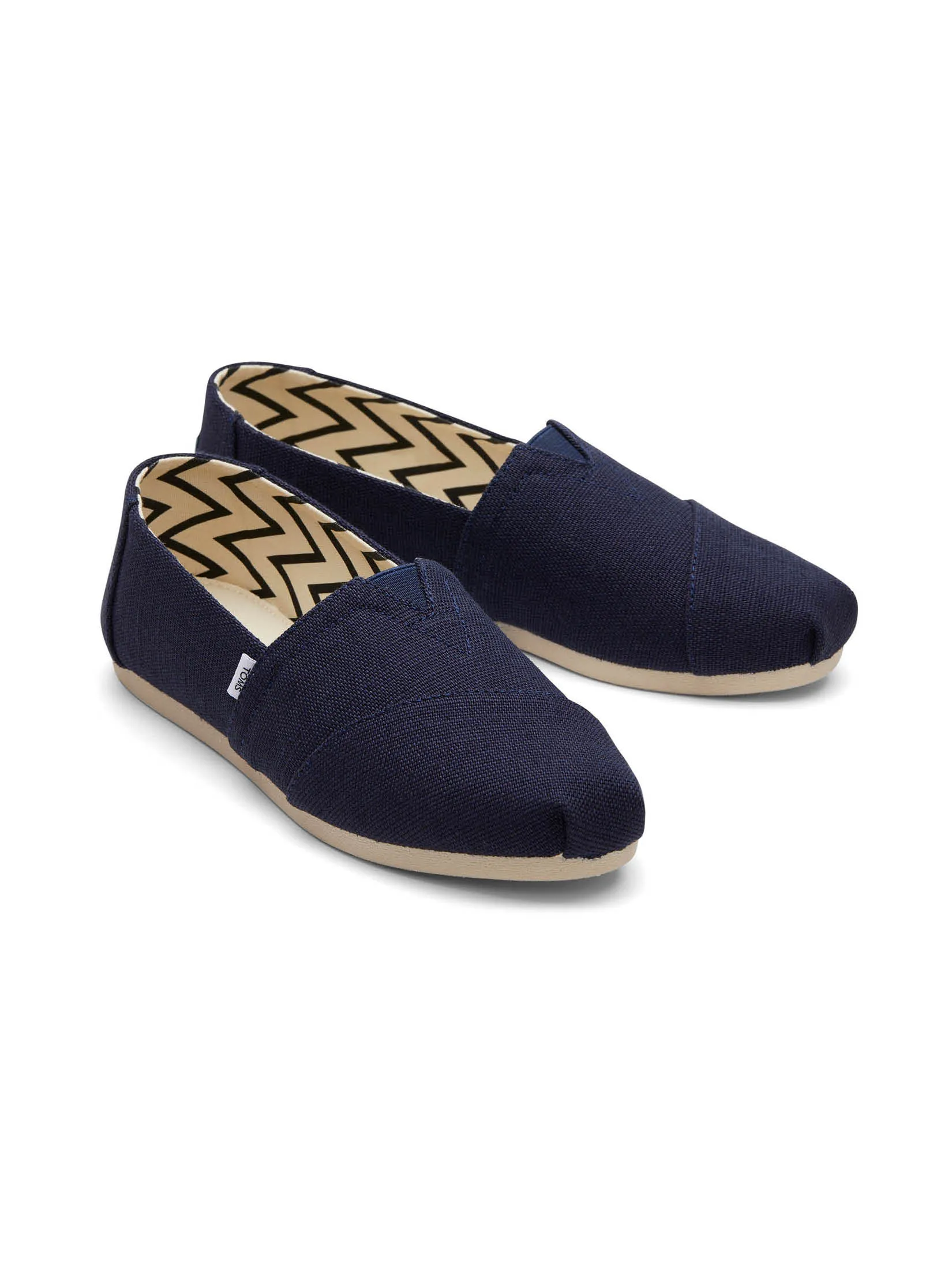 TOMS Women Shoe Slip On Alpargata Navy Heritage Canvas