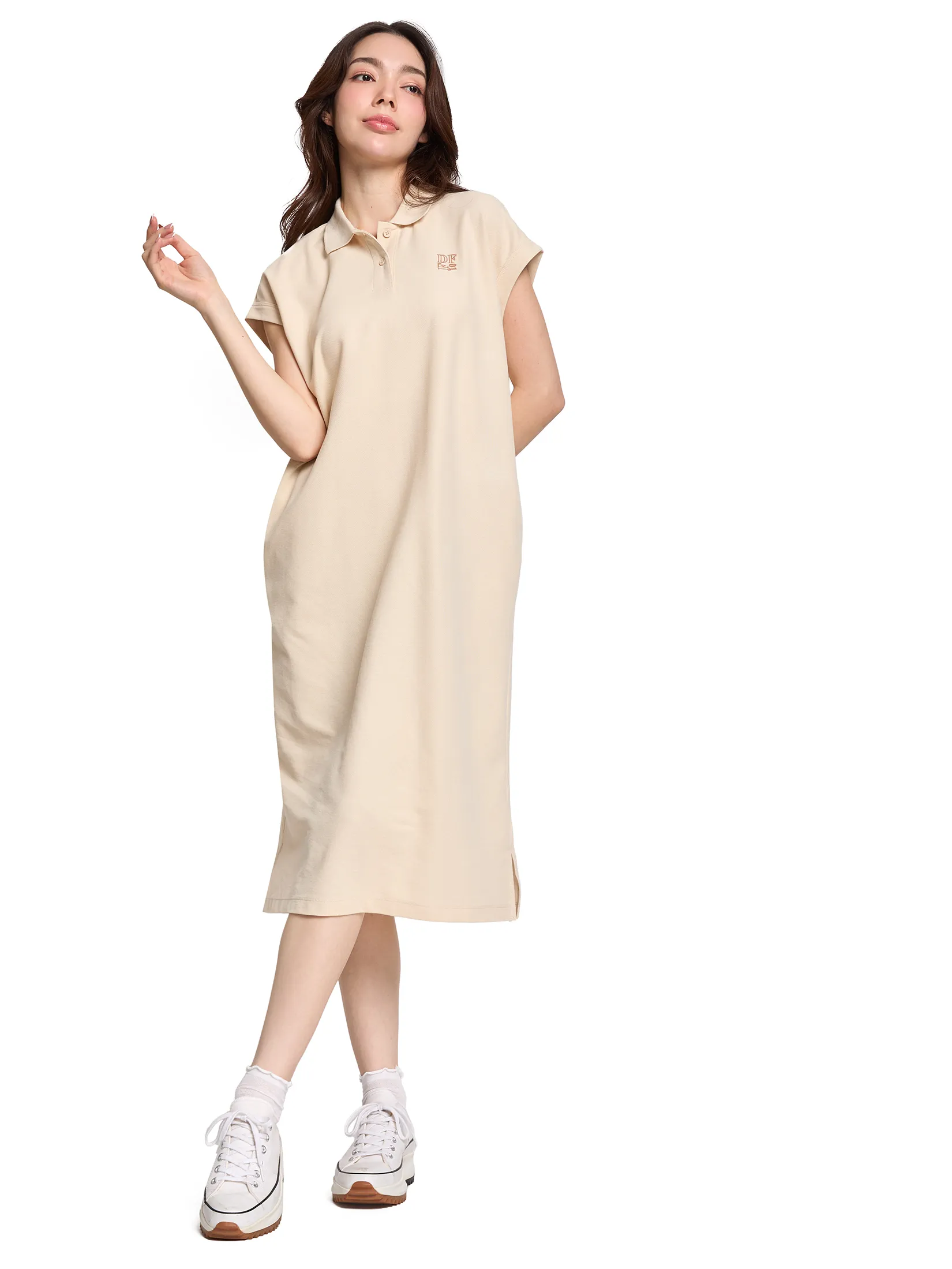 DEFRY 01 Women Dress Short Sleeves Collar Neck