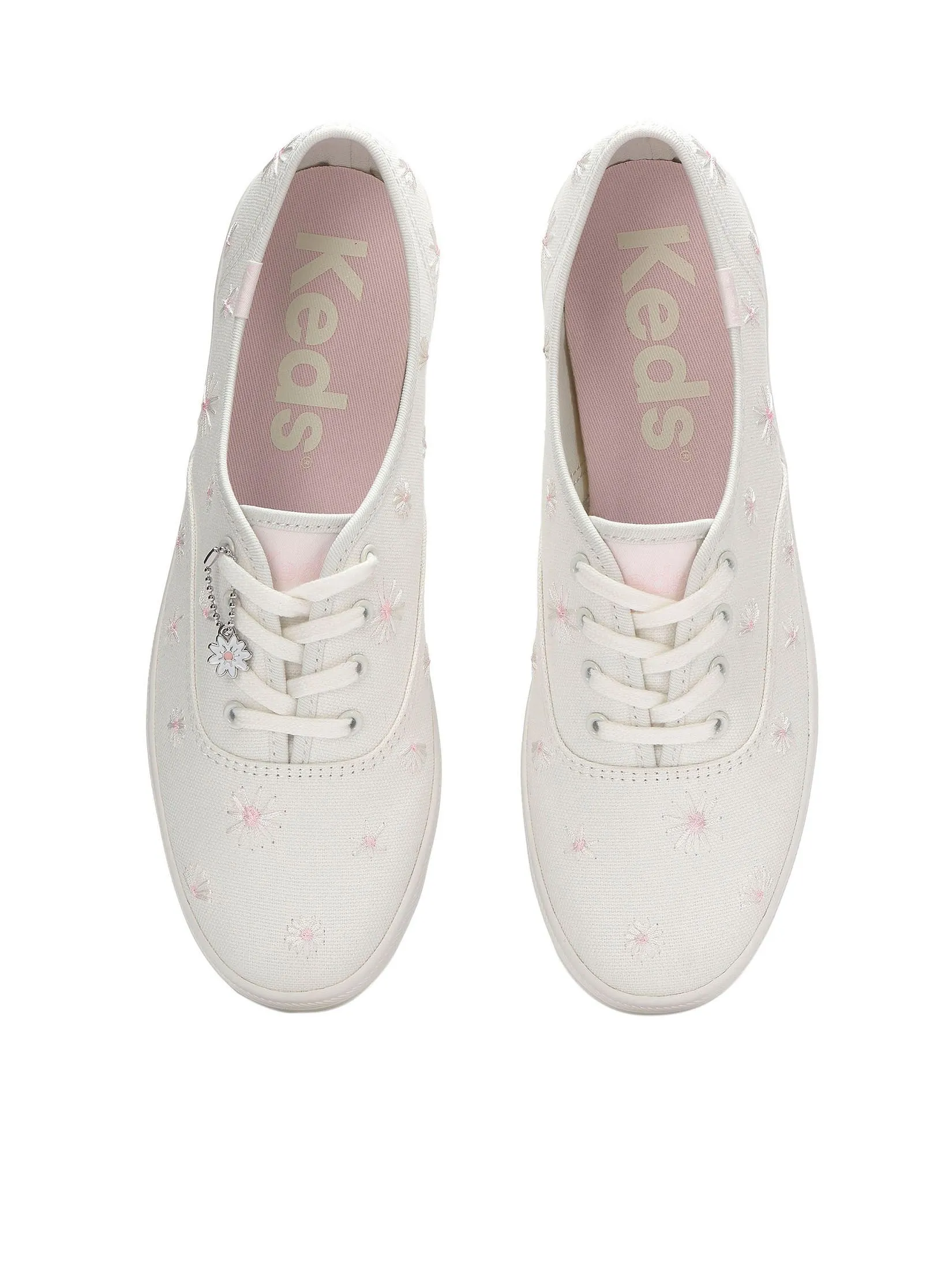 KEDS Women Champion Canvas Daisy Embroidery White